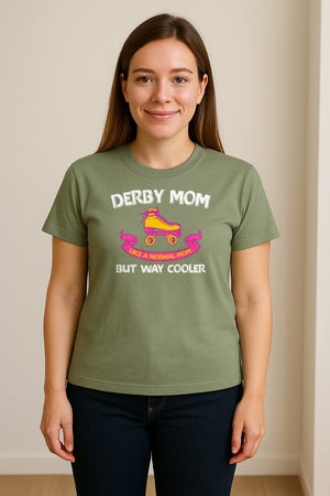 Roller Derby Mom T-Shirt, Way Cooler Skate Graphic Gift for Skating Moms and Rink Fans