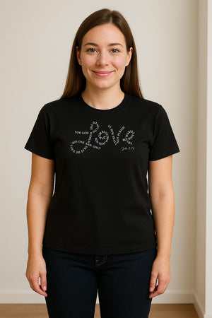 Christian T-Shirt, John 3:16 Love Scripture Design for Women, Moms and Faith Gifts