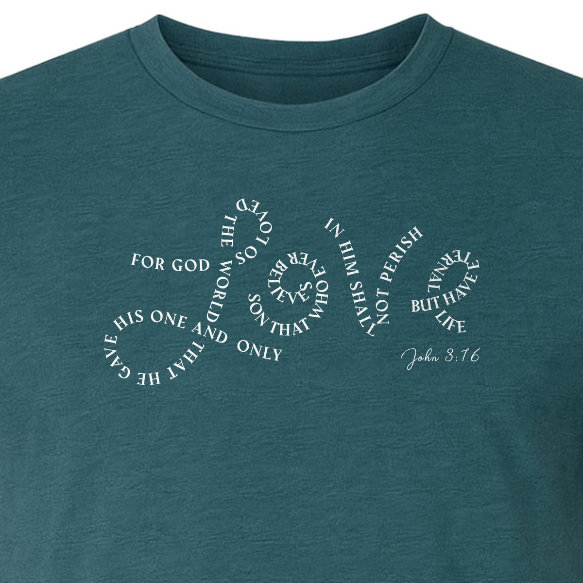 Christian T-Shirt, John 3:16 Love Scripture Design for Women, Moms and Faith Gifts