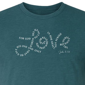 Christian T-Shirt, John 3:16 Love Scripture Design for Women, Moms and Faith Gifts