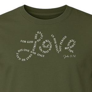 Christian T-Shirt, John 3:16 Love Scripture Design for Women, Moms and Faith Gifts
