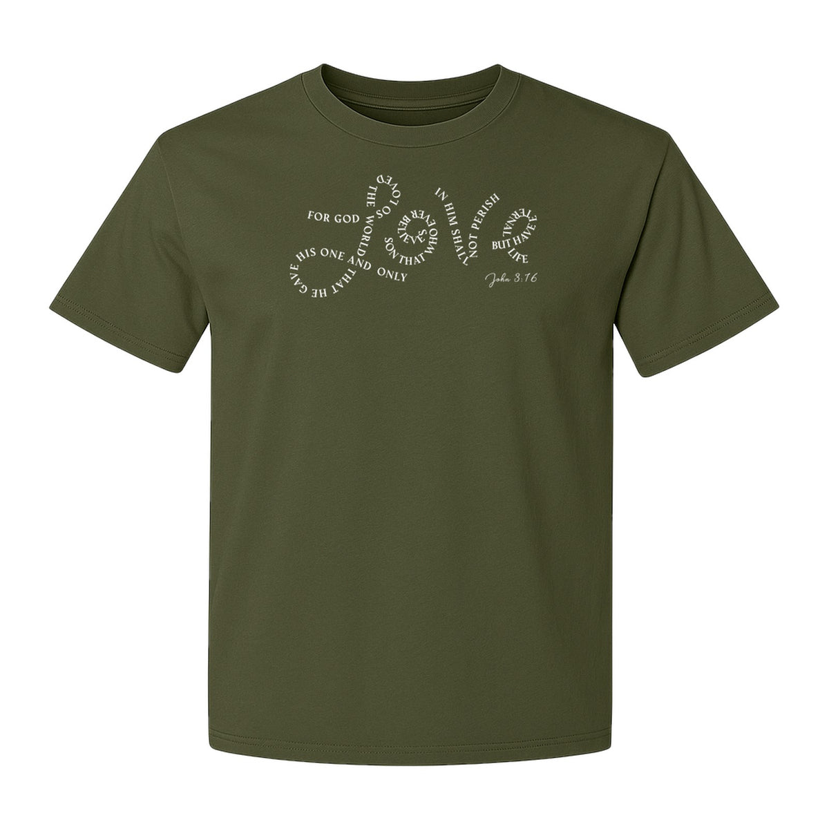 Christian T-Shirt, John 3:16 Love Scripture Design for Women, Moms and Faith Gifts