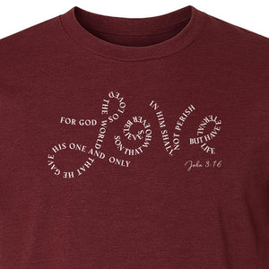 Christian T-Shirt, John 3:16 Love Scripture Design for Women, Moms and Faith Gifts