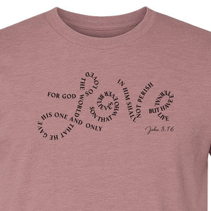 Christian T-Shirt, John 3:16 Love Scripture Design for Women, Moms and Faith Gifts