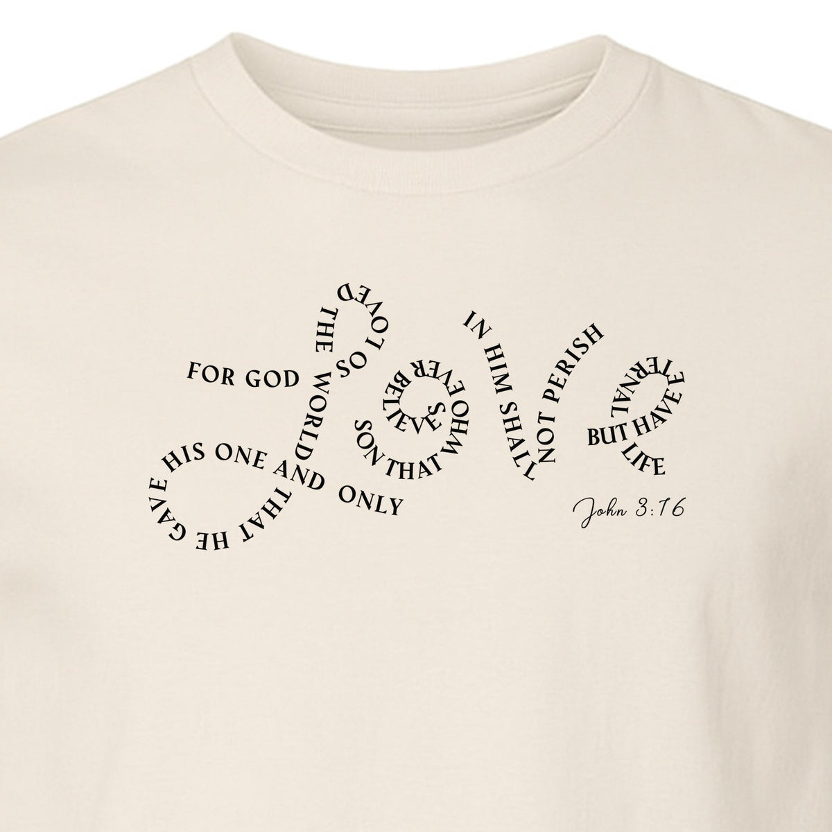 Christian T-Shirt, John 3:16 Love Scripture Design for Women, Moms and Faith Gifts