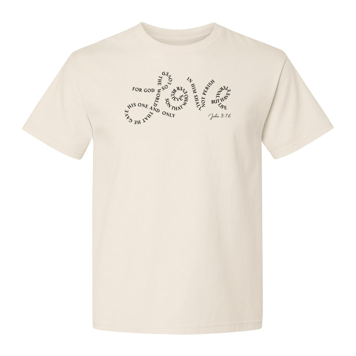 Christian T-Shirt, John 3:16 Love Scripture Design for Women, Moms and Faith Gifts