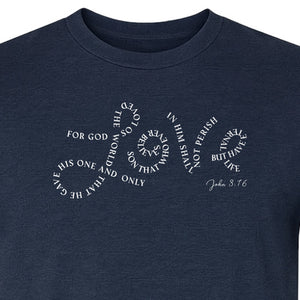 Christian T-Shirt, John 3:16 Love Scripture Design for Women, Moms and Faith Gifts