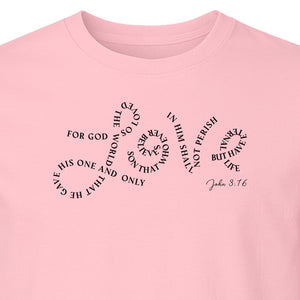 Christian T-Shirt, John 3:16 Love Scripture Design for Women, Moms and Faith Gifts