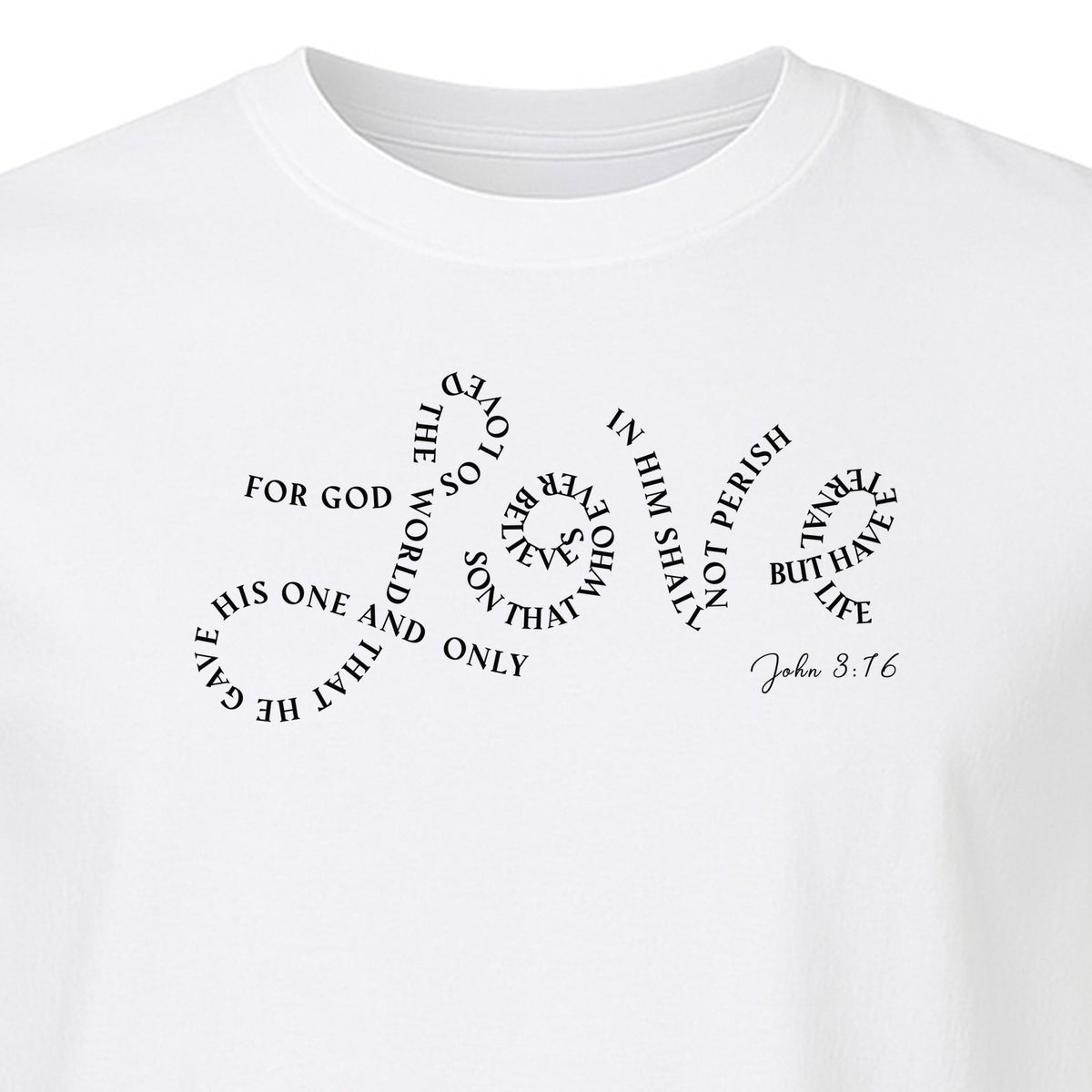 Christian T-Shirt, John 3:16 Love Scripture Design for Women, Moms and Faith Gifts