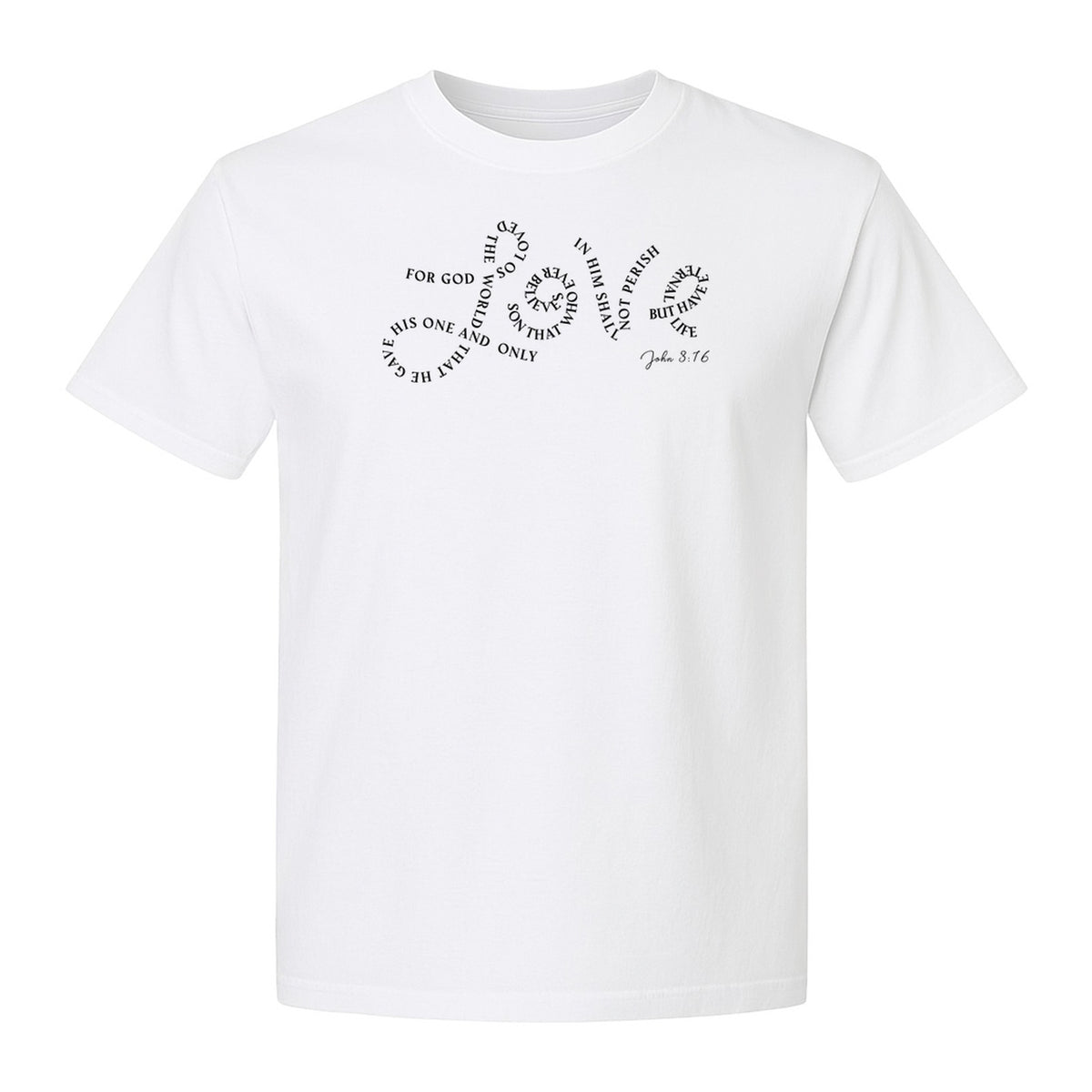 Christian T-Shirt, John 3:16 Love Scripture Design for Women, Moms and Faith Gifts