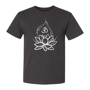 Yoga T-Shirt, Lotus Om Meditation Design for Mindfulness Practice and Spiritual Gifts