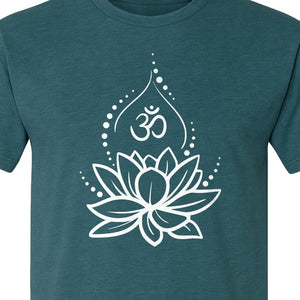 Yoga T-Shirt, Lotus Om Meditation Design for Mindfulness Practice and Spiritual Gifts