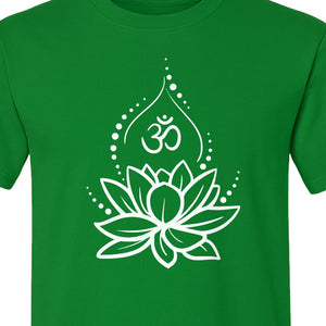 Yoga T-Shirt, Lotus Om Meditation Design for Mindfulness Practice and Spiritual Gifts
