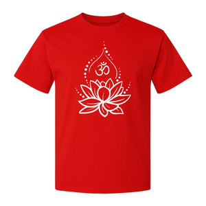 Yoga T-Shirt, Lotus Om Meditation Design for Mindfulness Practice and Spiritual Gifts