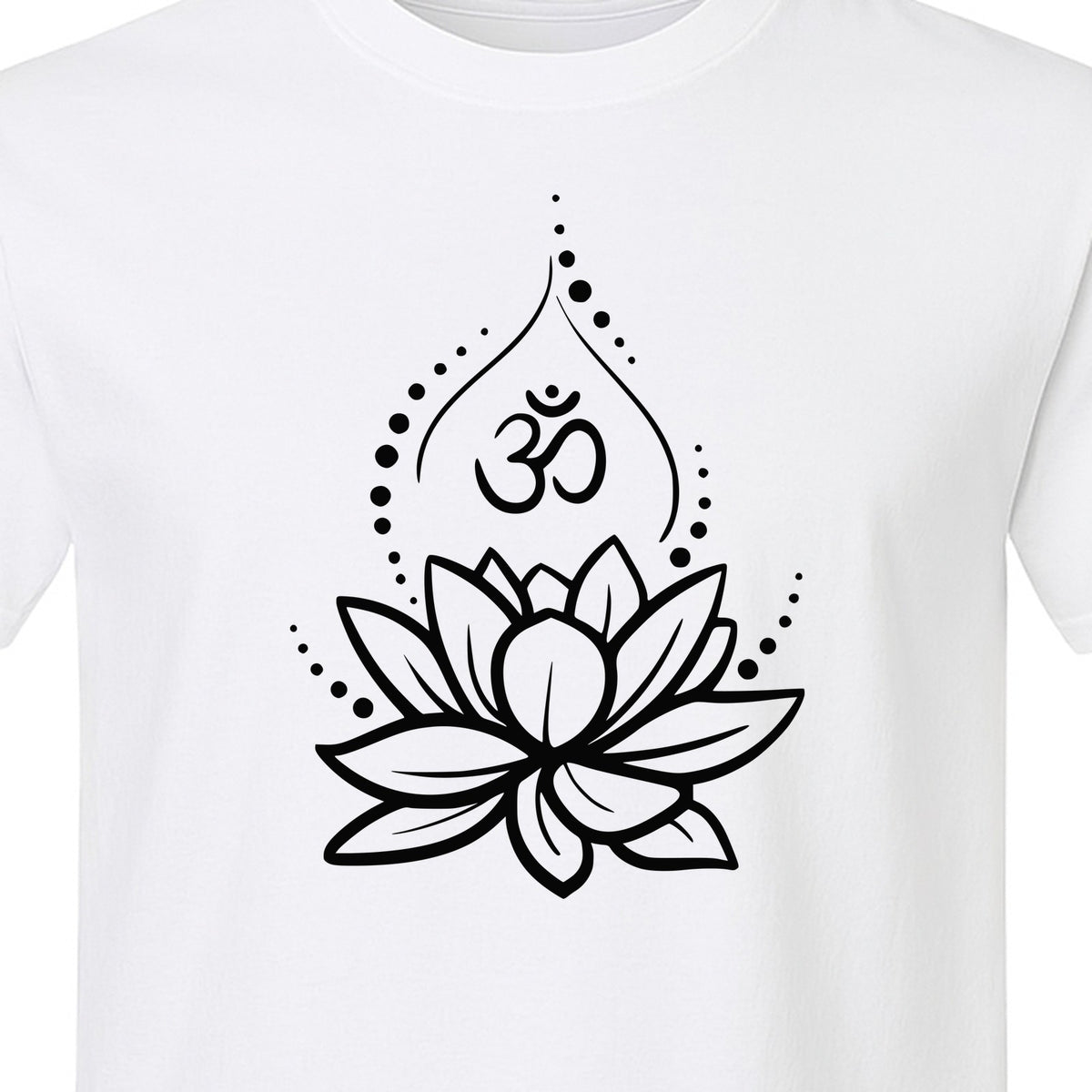 Yoga T-Shirt, Lotus Om Meditation Design for Mindfulness Practice and Spiritual Gifts