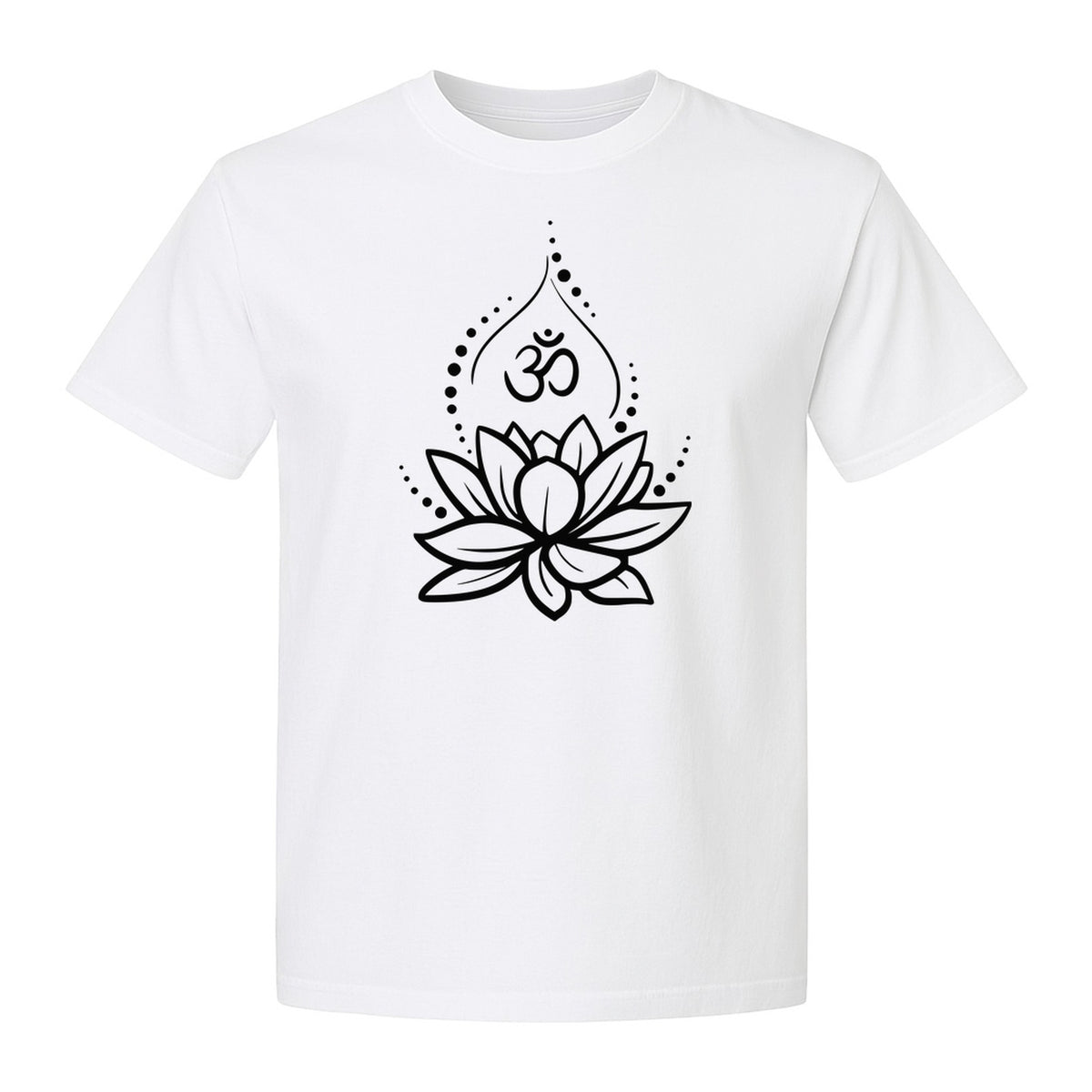 Yoga T-Shirt, Lotus Om Meditation Design for Mindfulness Practice and Spiritual Gifts