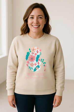 Kidney Transplant Sweatshirt, Forever Grateful Floral Organ Donation Awareness Crewneck