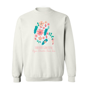 Kidney Transplant Sweatshirt, Forever Grateful Floral Organ Donation Awareness Crewneck