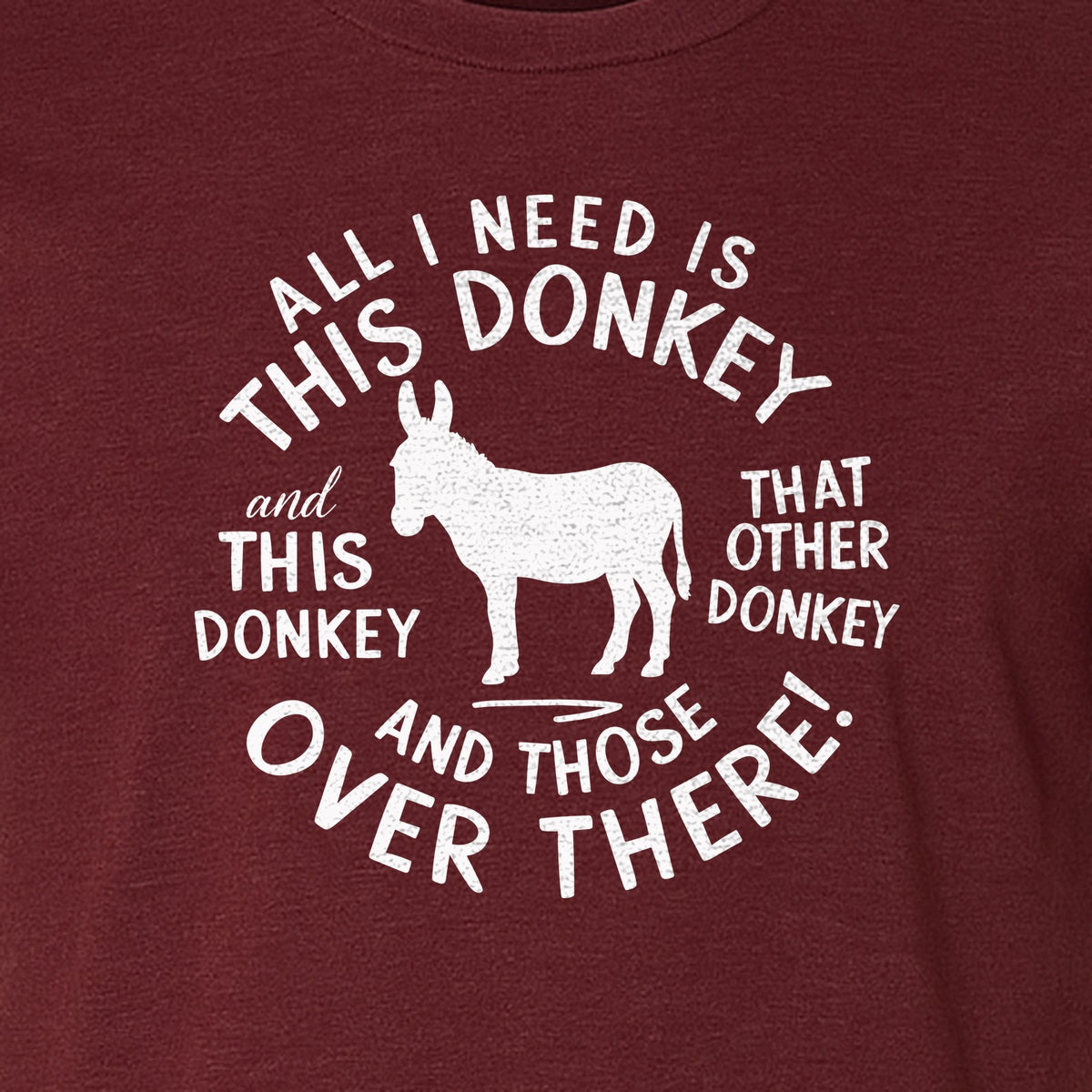 All I Need Is This Donkey T-Shirt, Funny Farm Animal Graphic for Mule and Ranch Lovers