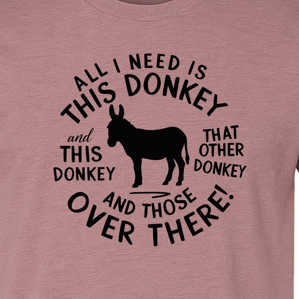 All I Need Is This Donkey T-Shirt, Funny Farm Animal Graphic for Mule and Ranch Lovers
