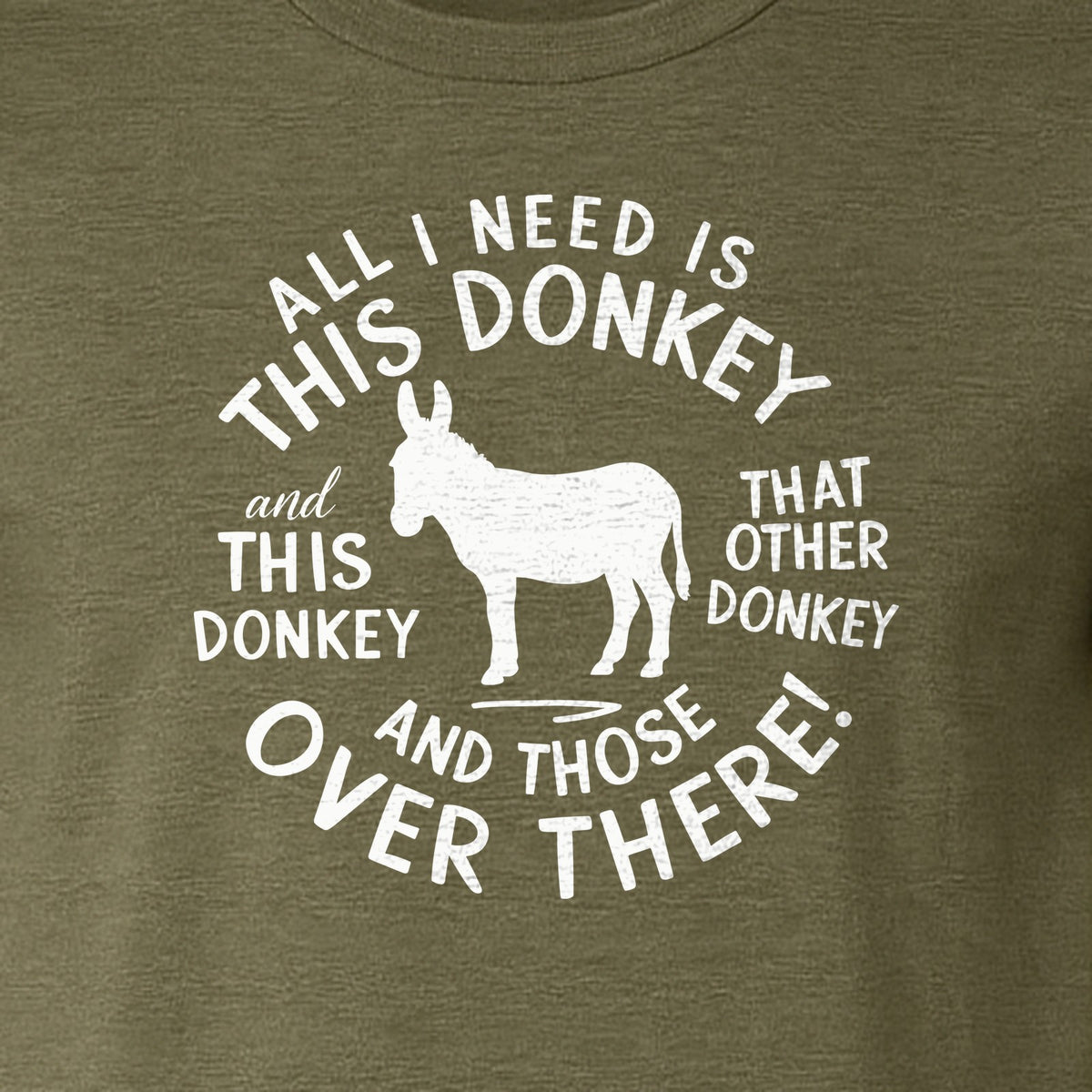 All I Need Is This Donkey T-Shirt, Funny Farm Animal Graphic for Mule and Ranch Lovers