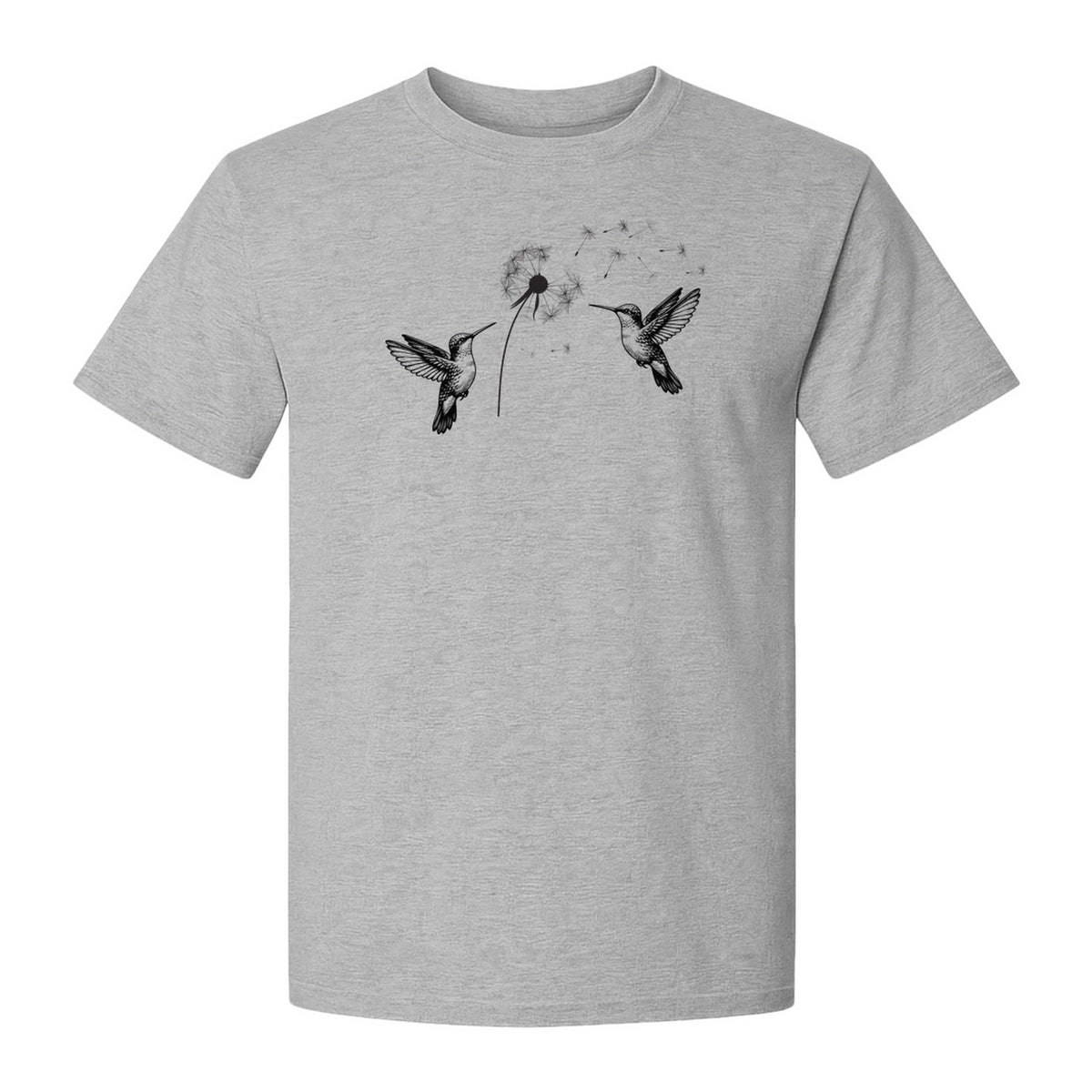 Hummingbird T-Shirt, Dandelion Flight Graphic for Birdwatchers and Nature Lovers