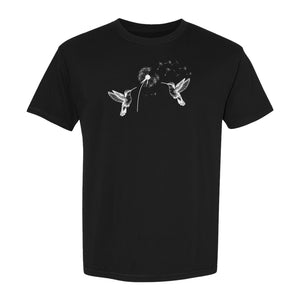 Hummingbird T-Shirt, Dandelion Flight Graphic for Birdwatchers and Nature Lovers