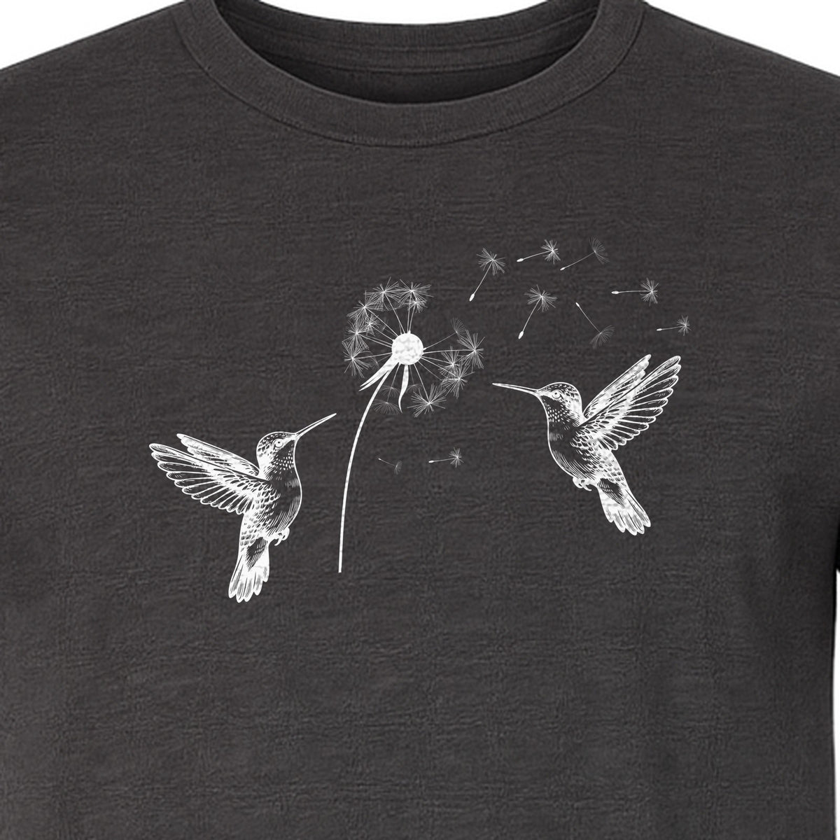 Hummingbird T-Shirt, Dandelion Flight Graphic for Birdwatchers and Nature Lovers