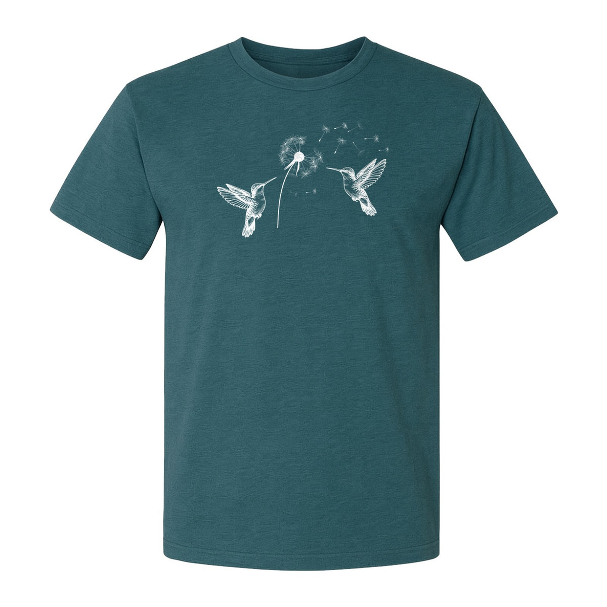 Hummingbird T-Shirt, Dandelion Flight Graphic for Birdwatchers and Nature Lovers