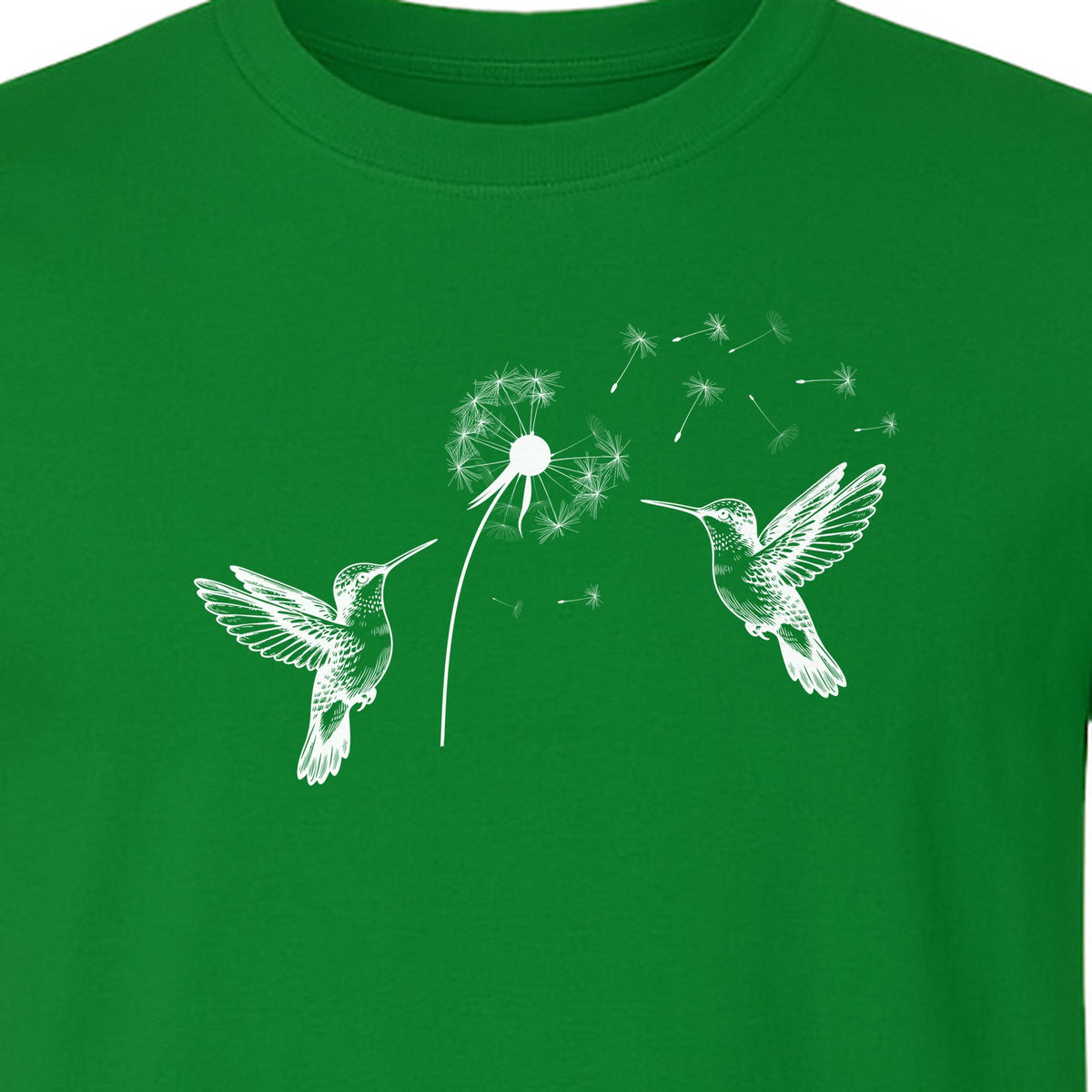 Hummingbird T-Shirt, Dandelion Flight Graphic for Birdwatchers and Nature Lovers