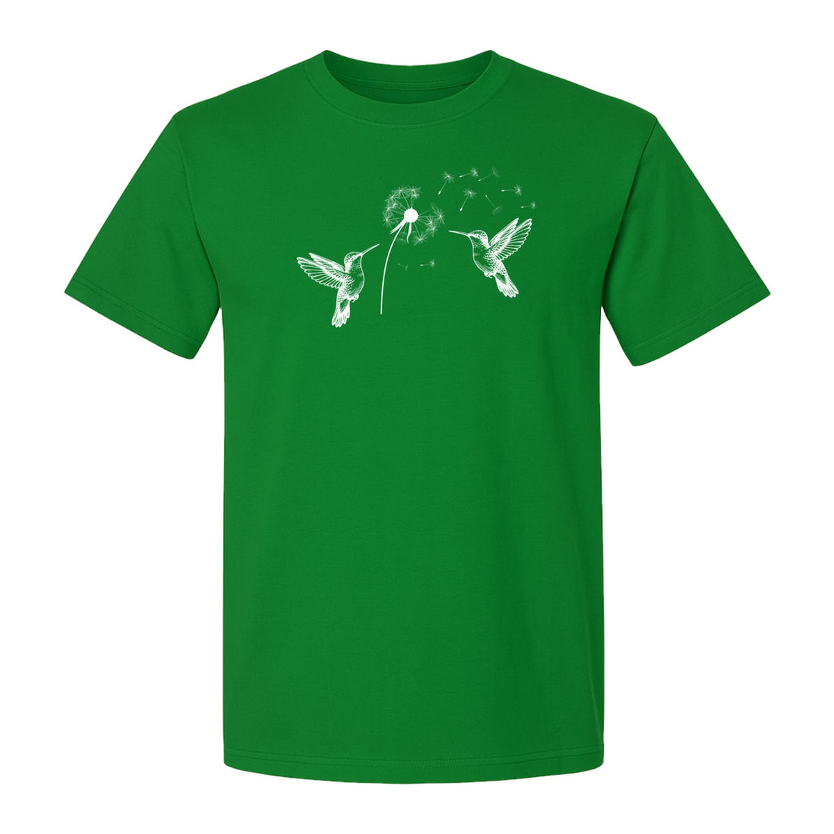 Hummingbird T-Shirt, Dandelion Flight Graphic for Birdwatchers and Nature Lovers