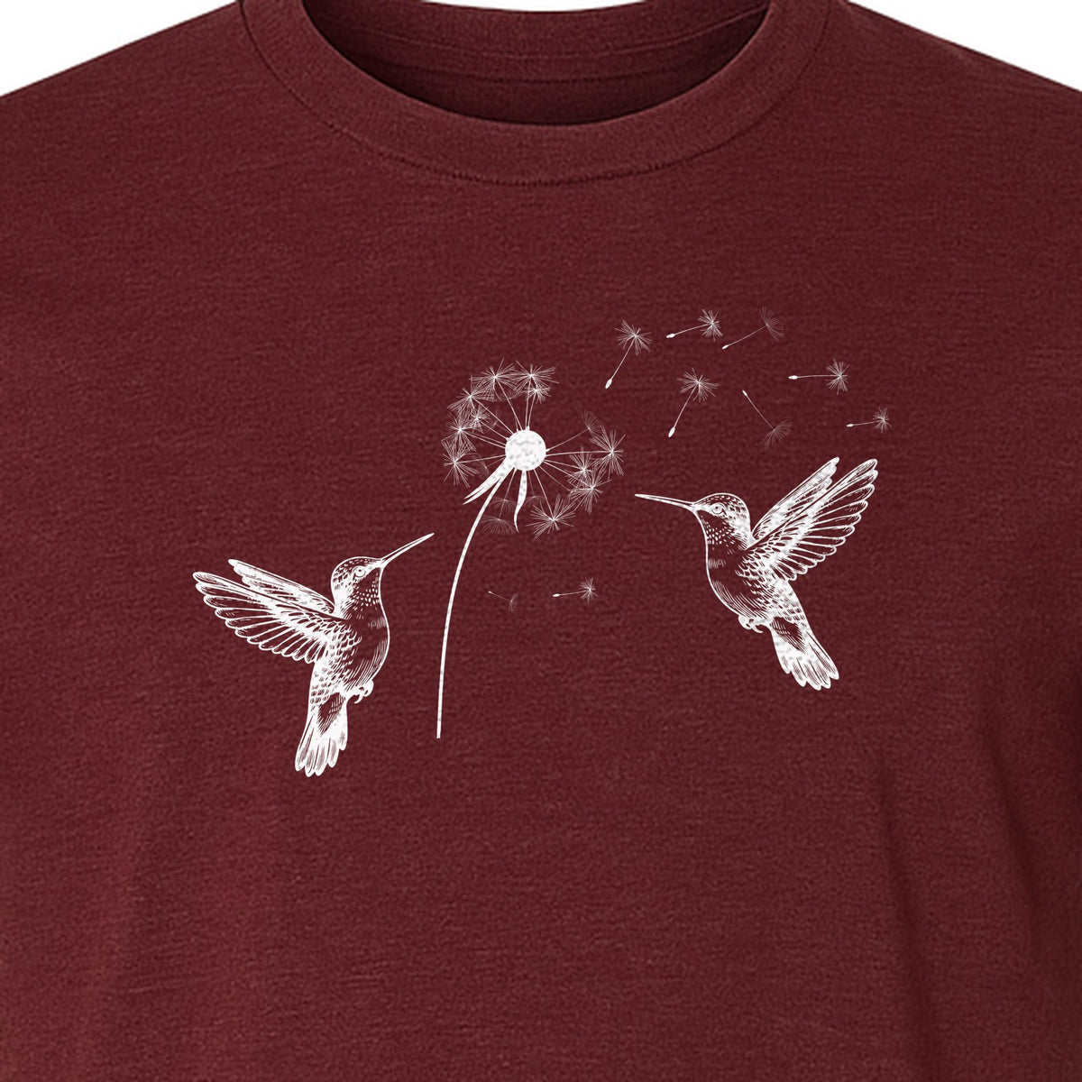 Hummingbird T-Shirt, Dandelion Flight Graphic for Birdwatchers and Nature Lovers