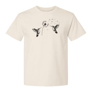 Hummingbird T-Shirt, Dandelion Flight Graphic for Birdwatchers and Nature Lovers