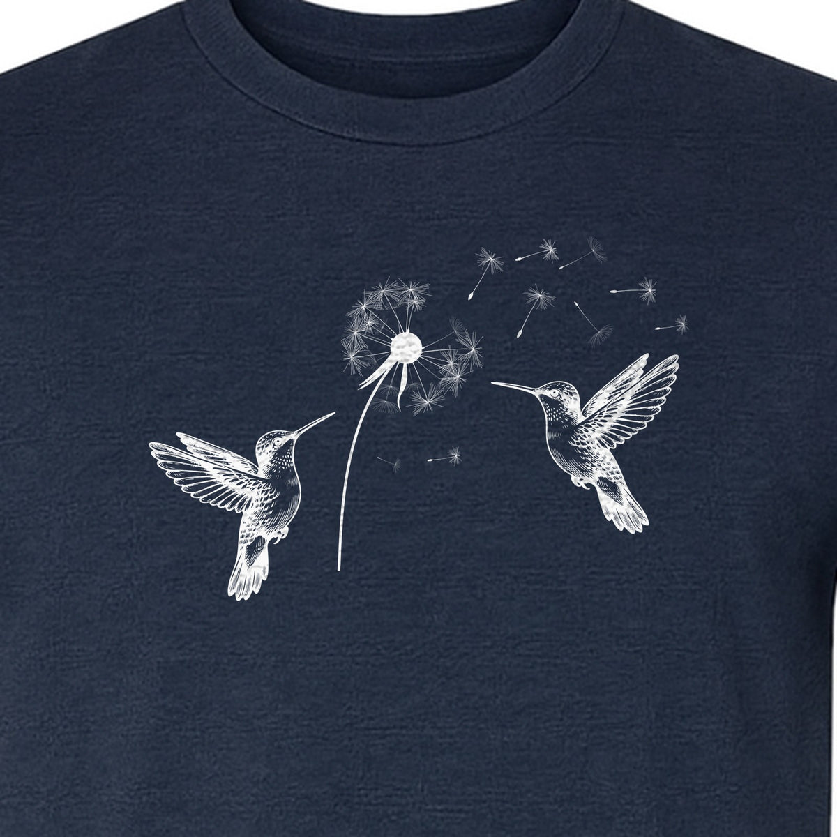 Hummingbird T-Shirt, Dandelion Flight Graphic for Birdwatchers and Nature Lovers
