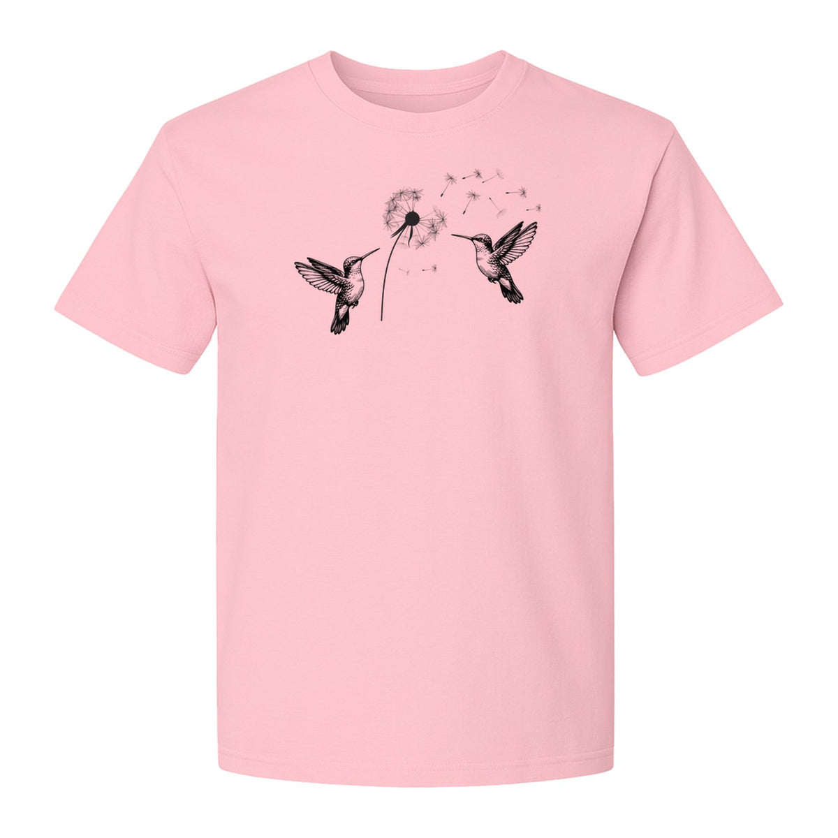 Hummingbird T-Shirt, Dandelion Flight Graphic for Birdwatchers and Nature Lovers