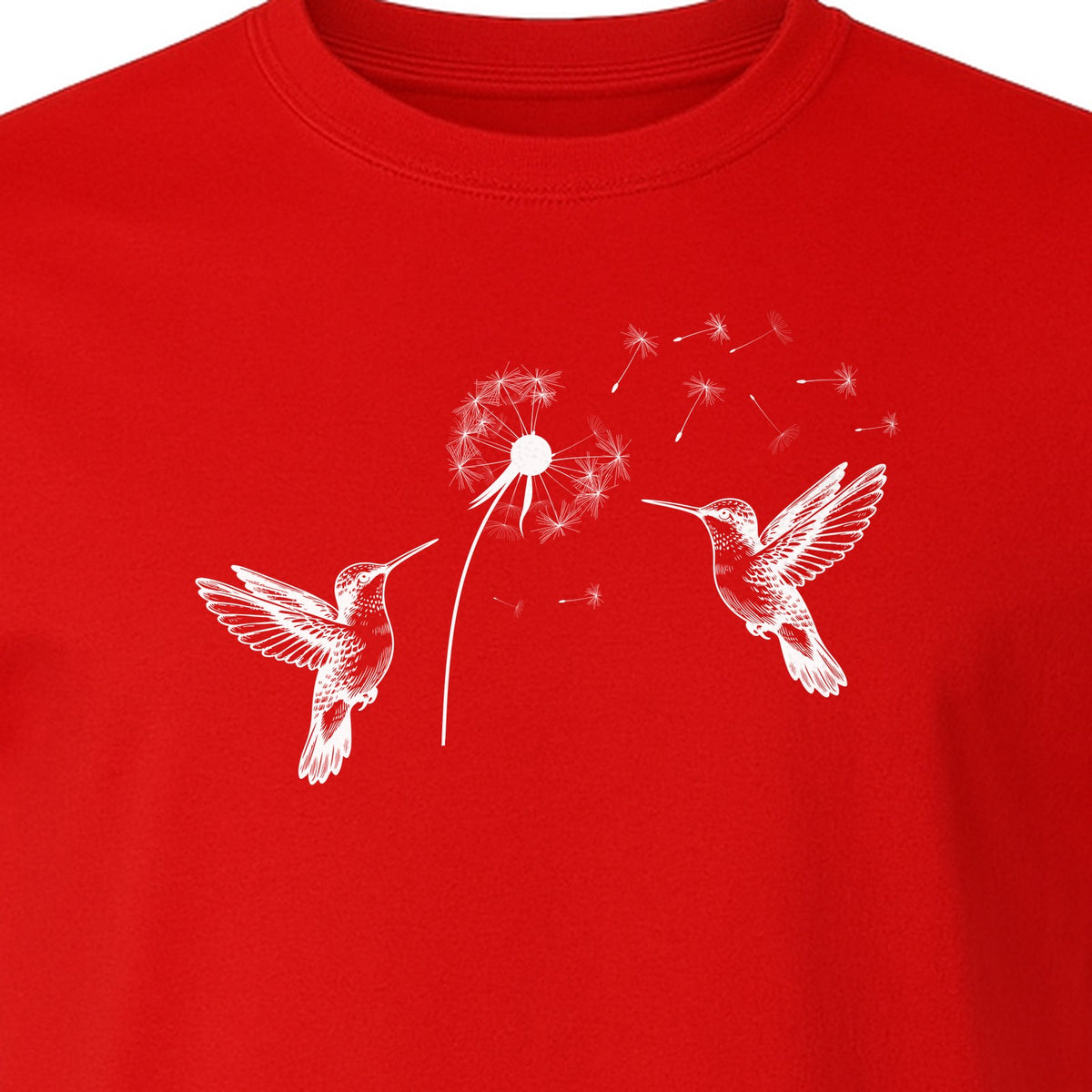 Hummingbird T-Shirt, Dandelion Flight Graphic for Birdwatchers and Nature Lovers