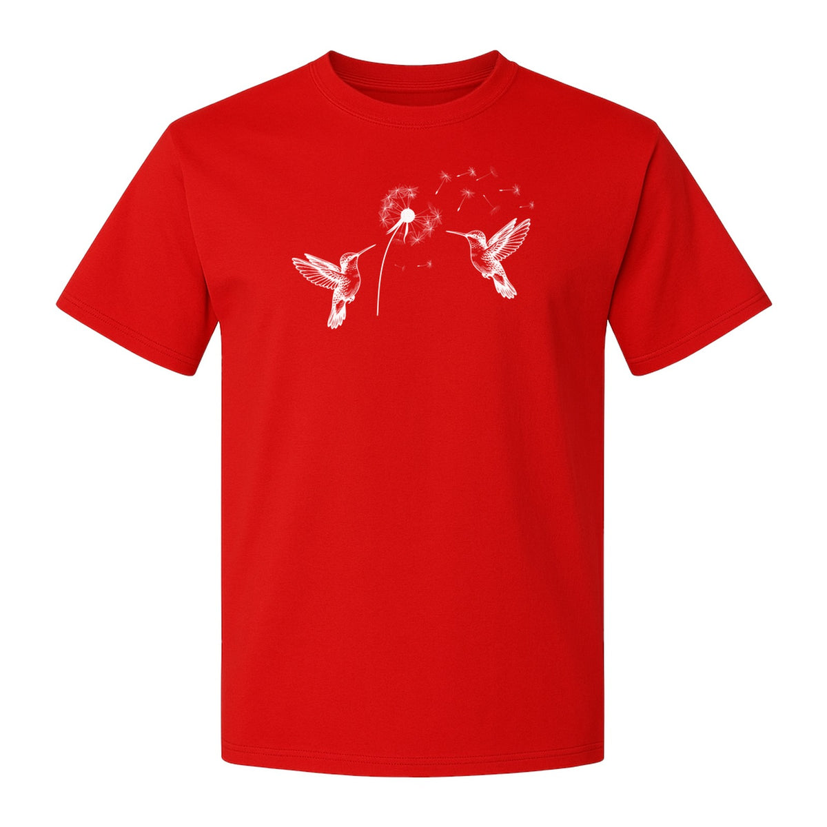 Hummingbird T-Shirt, Dandelion Flight Graphic for Birdwatchers and Nature Lovers