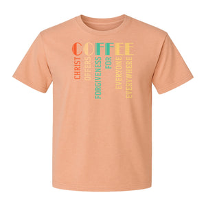 Christian Coffee T-Shirt, Christ Offers Forgiveness for Everyone Everywhere Faith Gift