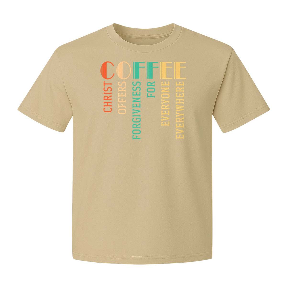 Christian Coffee T-Shirt, Christ Offers Forgiveness for Everyone Everywhere Faith Gift