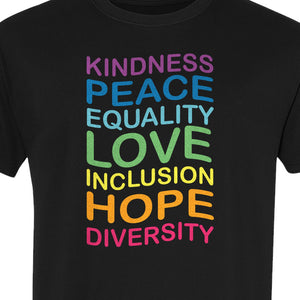 Inclusion Counts T-Shirt, Kindness Peace Equality Love Diversity Statement Design