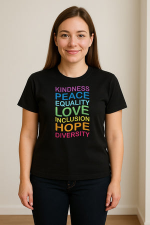 Inclusion Counts T-Shirt, Kindness Peace Equality Love Diversity Statement Design