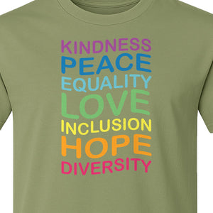 Inclusion Counts T-Shirt, Kindness Peace Equality Love Diversity Statement Design