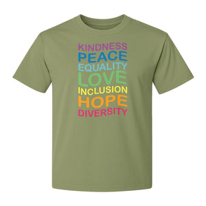 Inclusion Counts T-Shirt, Kindness Peace Equality Love Diversity Statement Design