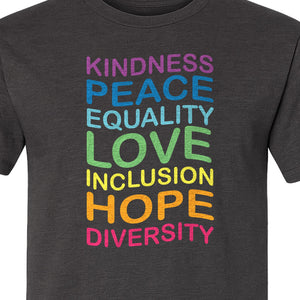 Inclusion Counts T-Shirt, Kindness Peace Equality Love Diversity Statement Design