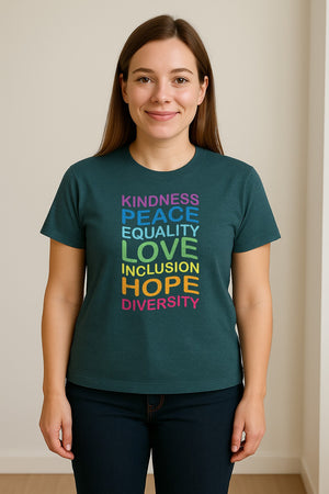 Inclusion Counts T-Shirt, Kindness Peace Equality Love Diversity Statement Design