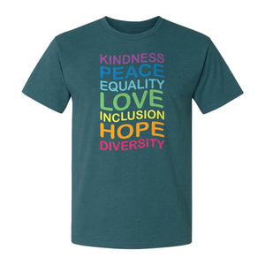 Inclusion Counts T-Shirt, Kindness Peace Equality Love Diversity Statement Design
