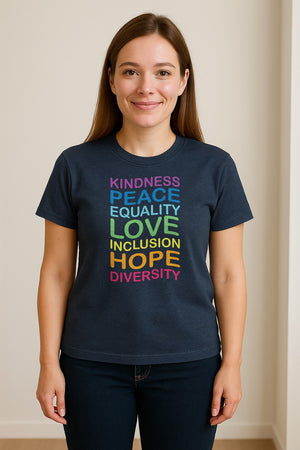 Inclusion Counts T-Shirt, Kindness Peace Equality Love Diversity Statement Design