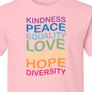 Inclusion Counts T-Shirt, Kindness Peace Equality Love Diversity Statement Design