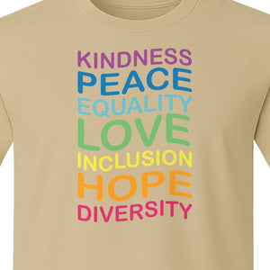 Inclusion Counts T-Shirt, Kindness Peace Equality Love Diversity Statement Design
