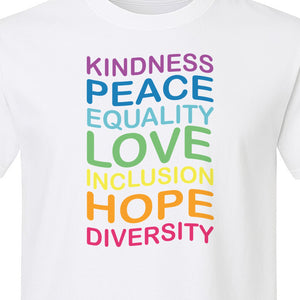 Inclusion Counts T-Shirt, Kindness Peace Equality Love Diversity Statement Design